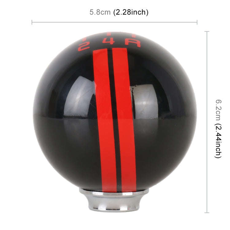 Universal Vehicle Ball Shape Modified Resin Shifter Manual 5-Speed Gear Shift Knob (Black Red)