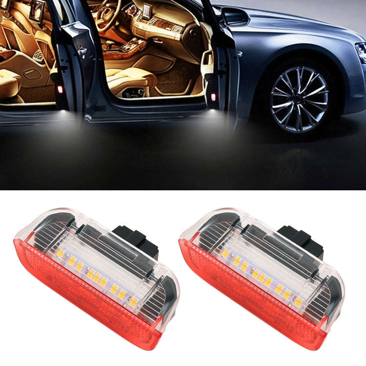 2 PCS LED Car DC 12V 1.6W Door Lights Lamps 18LEDs SMD-3528 Lamps for Volkswagen Golf 5 / 6, Whit...