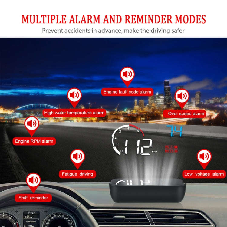 M10 3.5 inch Universal Car OBD2 HUD Vehicle-mounted Head Up Display (Blue)