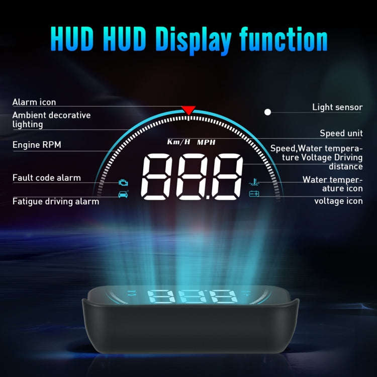 M8 3.5 inch Universal Car OBD2 HUD Vehicle-mounted Head Up Display