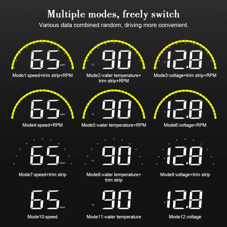C700 2.6 inch Universal Car OBD2 HUD Vehicle-mounted Head Up Display