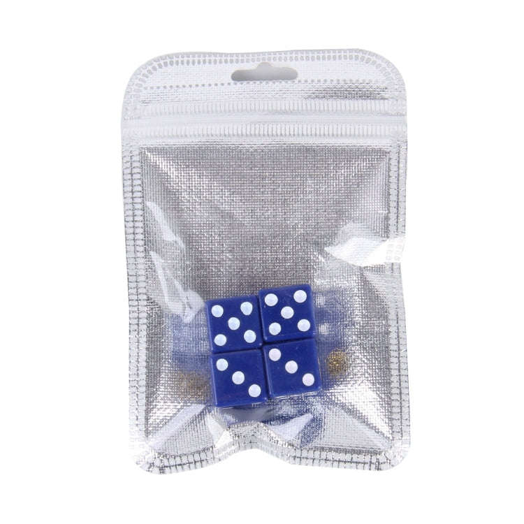 4 PCS Plastic Plated Dice Shape Universal Tire Valve Stem Cap(Blue)