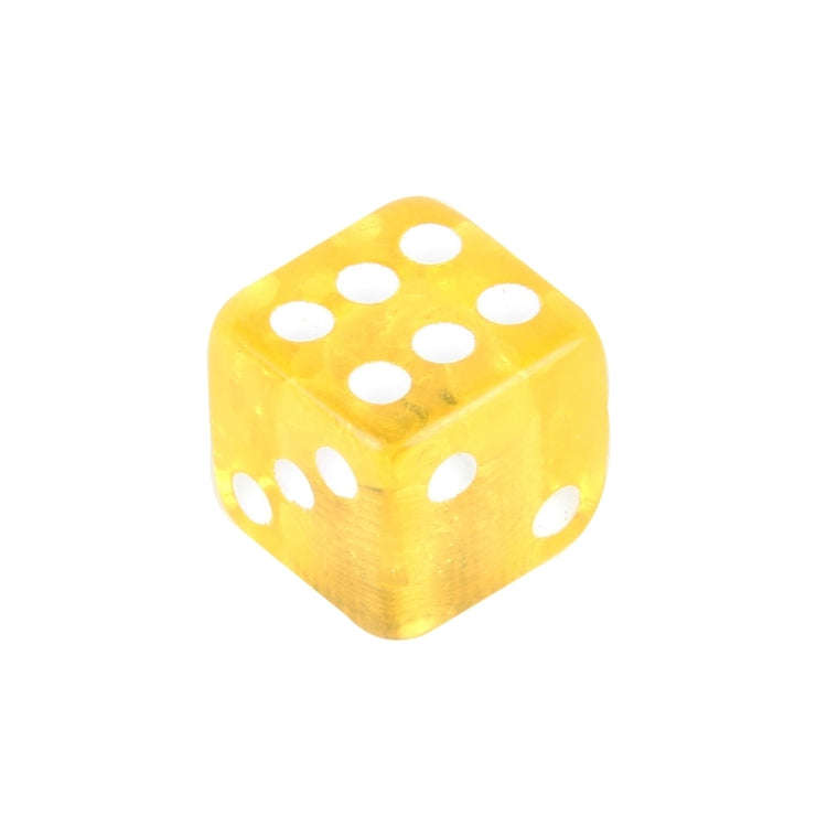 4 PCS Plastic Plated Dice Shape Universal Tire Valve Stem Cap(Yellow)