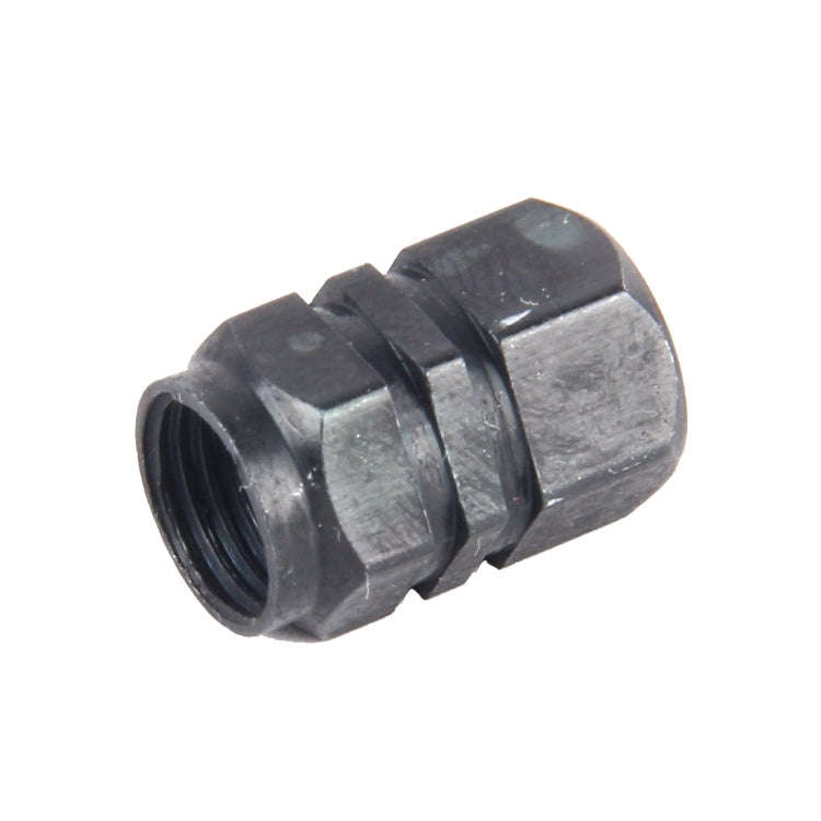 4PCS SA Metal Plated Hexagon Shape Universal Tire Valve Stem Cap(Black)