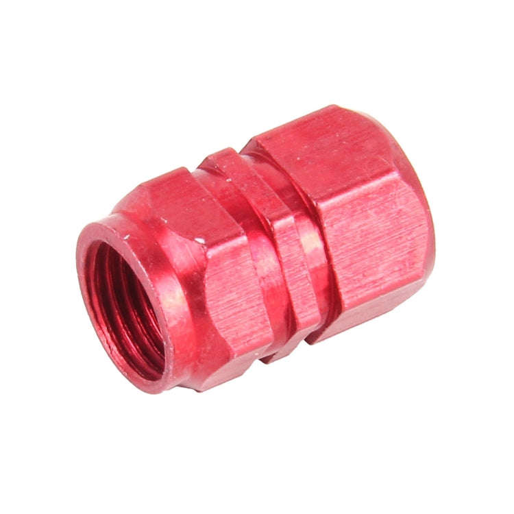 4PCS SA Metal Plated Hexagon Shape Universal Tire Valve Stem Cap(Red)