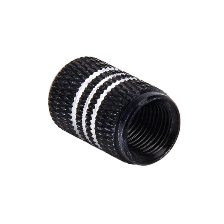 4PCS Metal Plated Circular Shape Universal Tire Valve Stem Cap With White Diamond(Black)