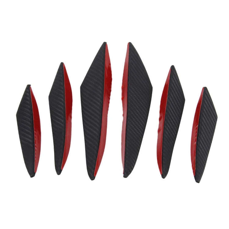 6 PCS Universal Carbon Fiber Style Car Front Bumper Body Spoiler Lip Splitter Protector Bar Strip...