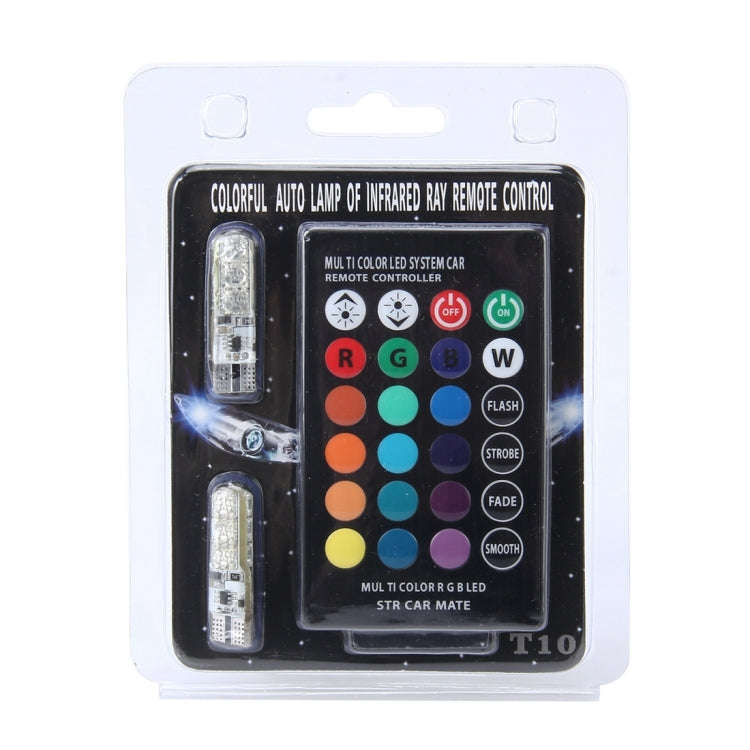 2 PCS T10 2W Auto Flash Strobe Fade Smooth Remote Controlled Colorful LED Clearance Decorative Li...