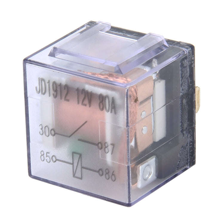 10 PCS JD-1912 80 AMP 12V Waterproof Car Auto Four Plugs Relay with Warning Light