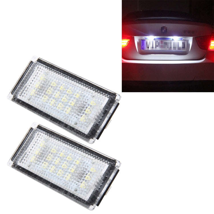 2 PCS License Plate Light with 18  SMD-3528 Lamps for BMW E46 2D M3,2004-2006,2W 120LM,6000K, DC1...