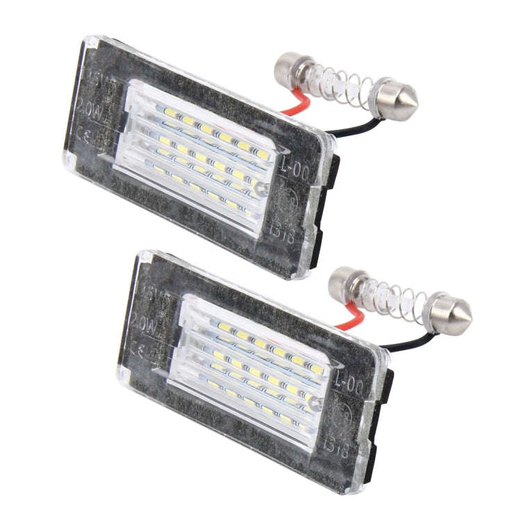 2 PCS License Plate Light with 18  SMD-3528 Lamps for BMW MINI R56,2W 120LM,6000K, DC12V (White L...