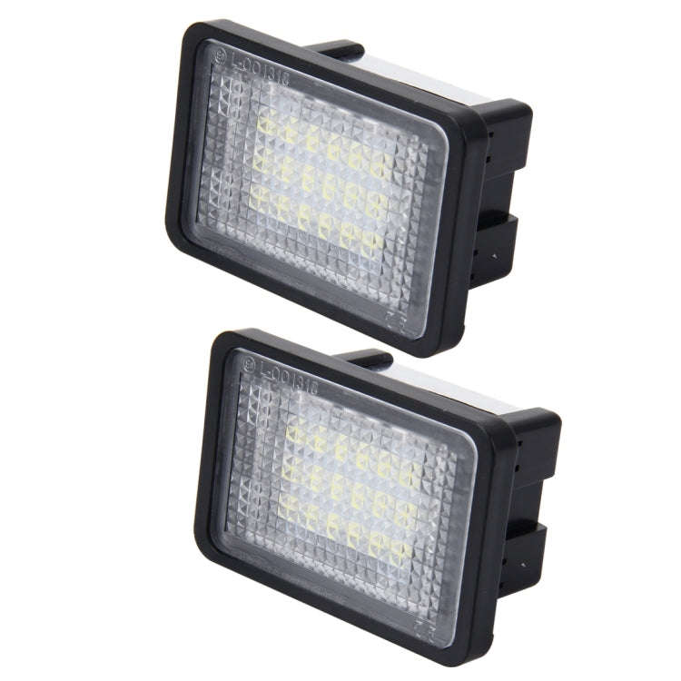 2 PCS License Plate Light with 18  SMD-3528 Lamps for Mercedes-Benz GLK X204 ,2W 120LM, DC12V (Wh...