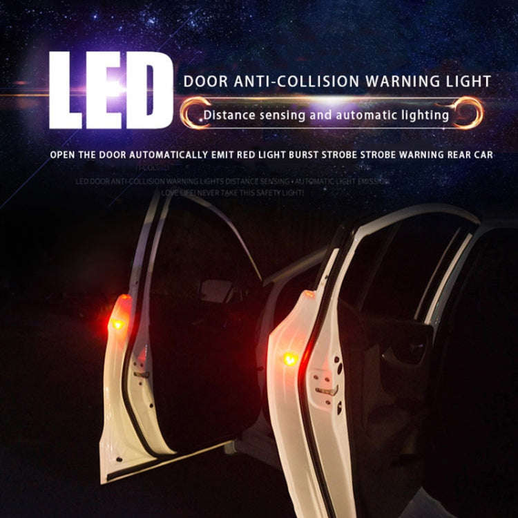 2 PCS Car Door Magnetic Warning Strobe Light Lamp(Red Light)