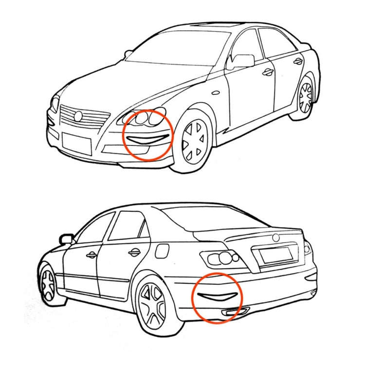 2 PCS YI-237 Universal Car Body Bumper Guard Protector Sticker Turning Guard/Car Crash Bar Bumper...
