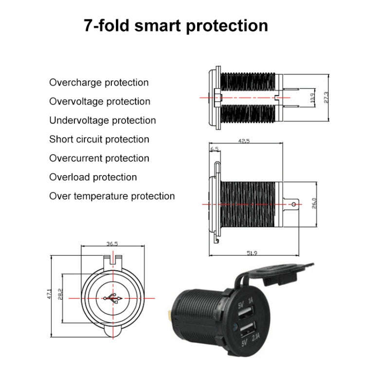 Car Motorcycle ABS Dual Port Charger