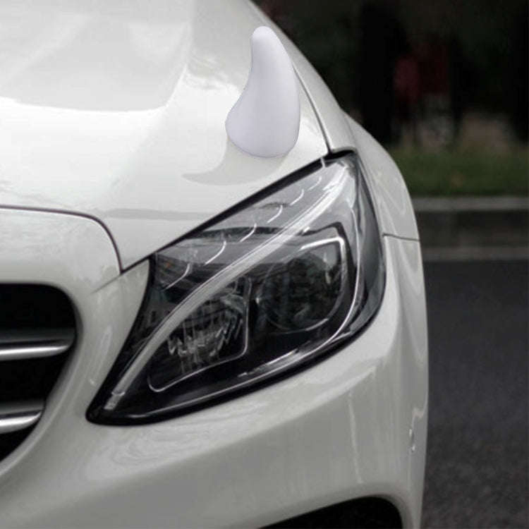 Car Rubber Exterior Decorative Horn(White)