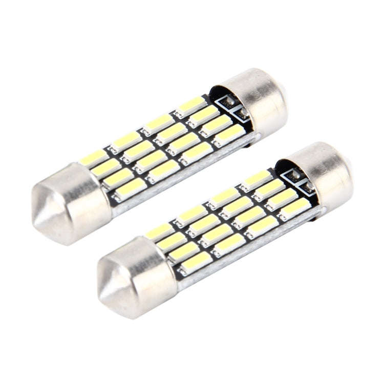 2 PCS 2W 100 LM 6000K 36MM Bicuspid Port Car Dome Lamp LED Reading Light with 16 SMD-4014 LED Lam...