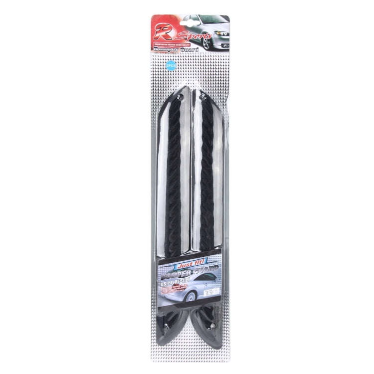 2 PCS Universal Car Auto Rubber Body Bumper Guard Protector Strip Sticker(Black)