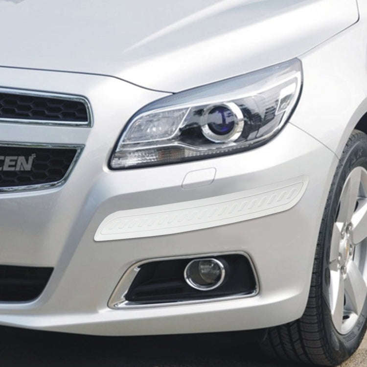 2 PCS Universal Car Auto Rubber Body Bumper Guard Protector Strip Sticker(White)