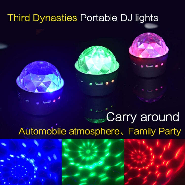 D33 5W USB Charging RGB Car Decoration Portable DJ Light Sound Activated Rotating Strobe Effect A...