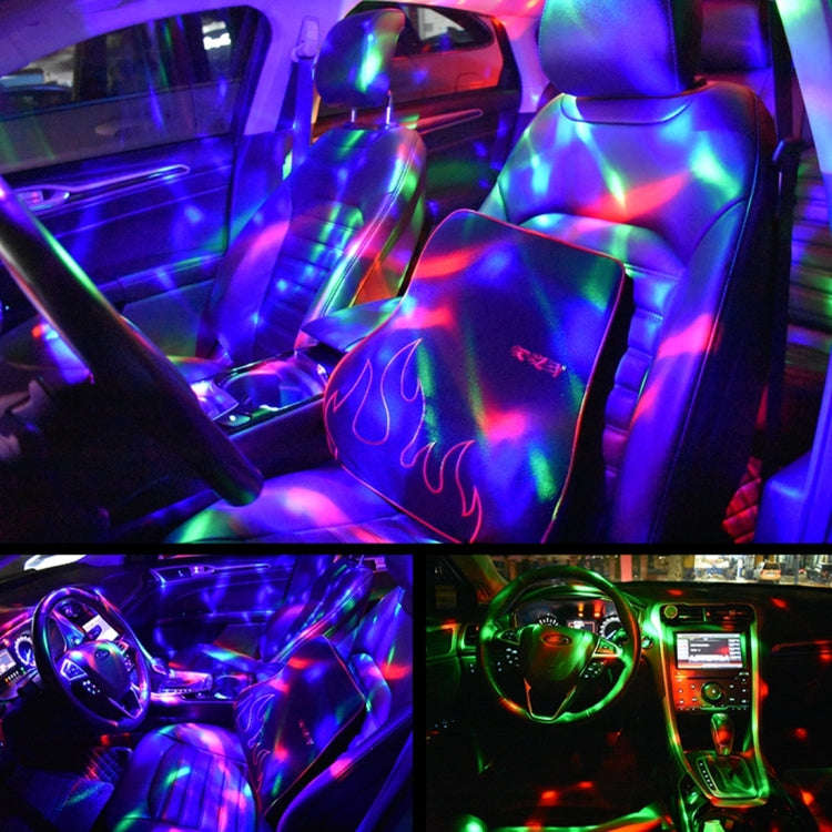D33 5W USB Charging RGB Car Decoration Portable DJ Light Sound Activated Rotating Strobe Effect A...