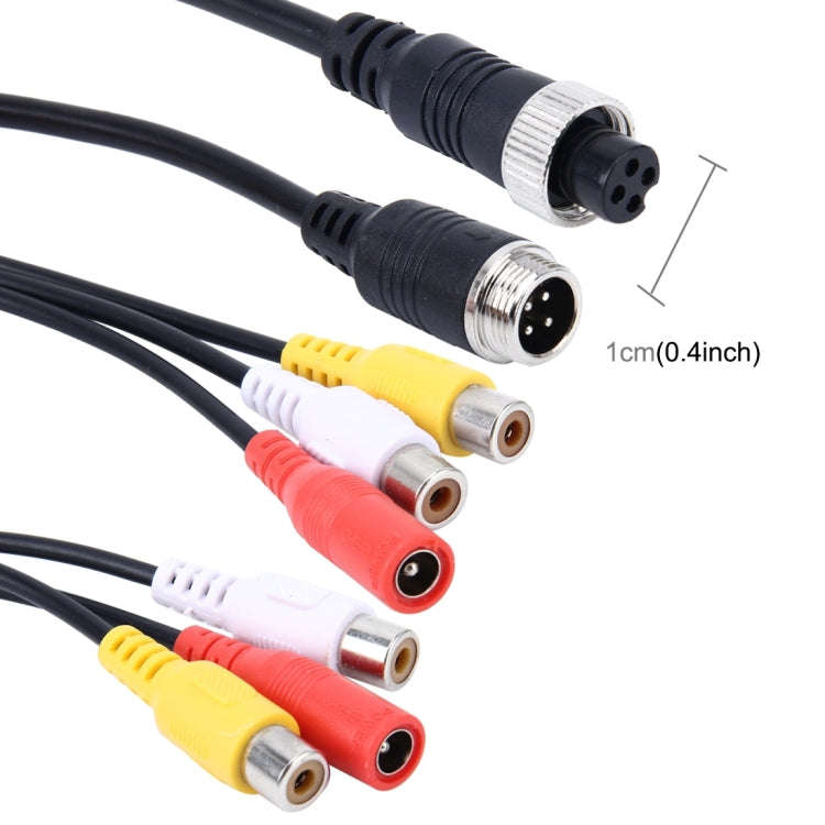 2 PCS 1 in 3 Ways Car Auto Monitor Camera DVR Male and Female 4 Pin Video Power Extension Cable C...