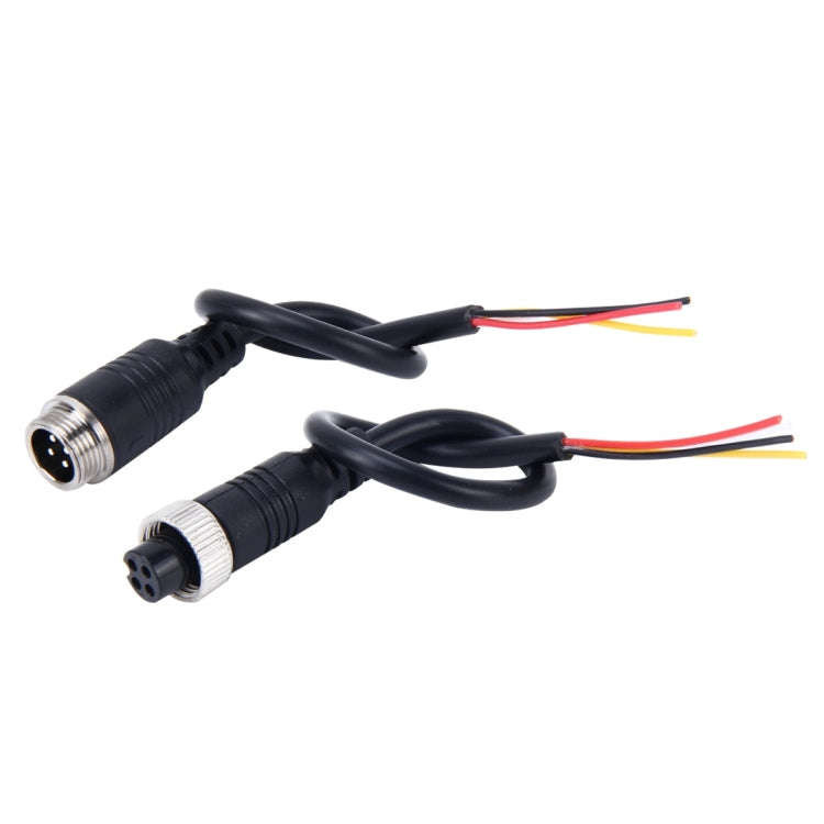 2 PCS M12 Car Auto Monitor Camera DVR Male and Female 4 Pin Video Power Extension Cable Cord, Len...