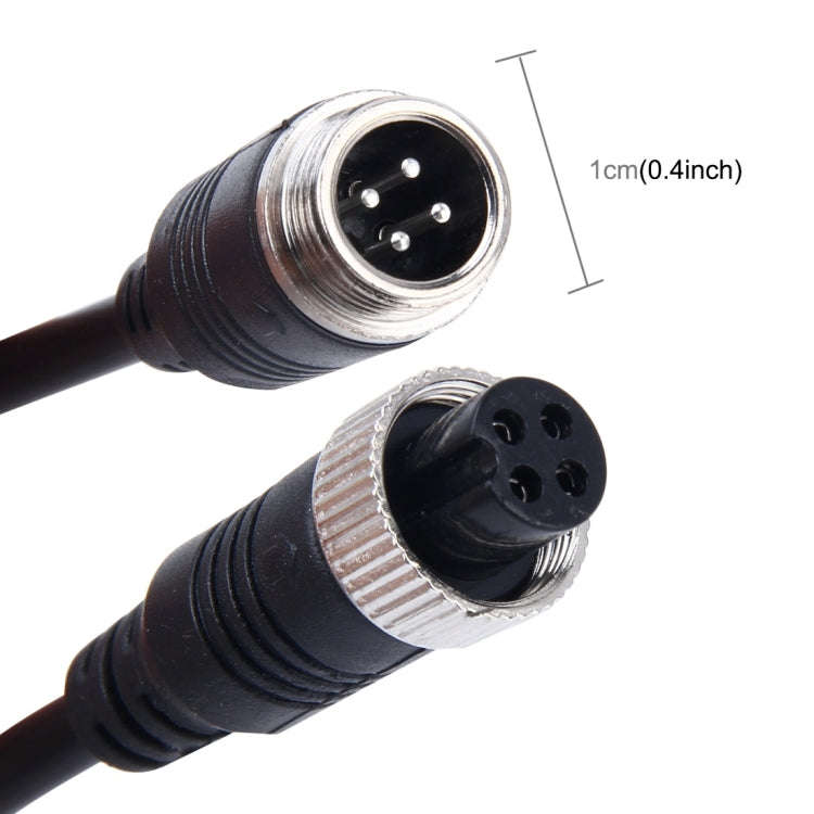 2 PCS M12 Car Auto Monitor Camera DVR Male and Female 4 Pin Video Power Extension Cable Cord, Len...