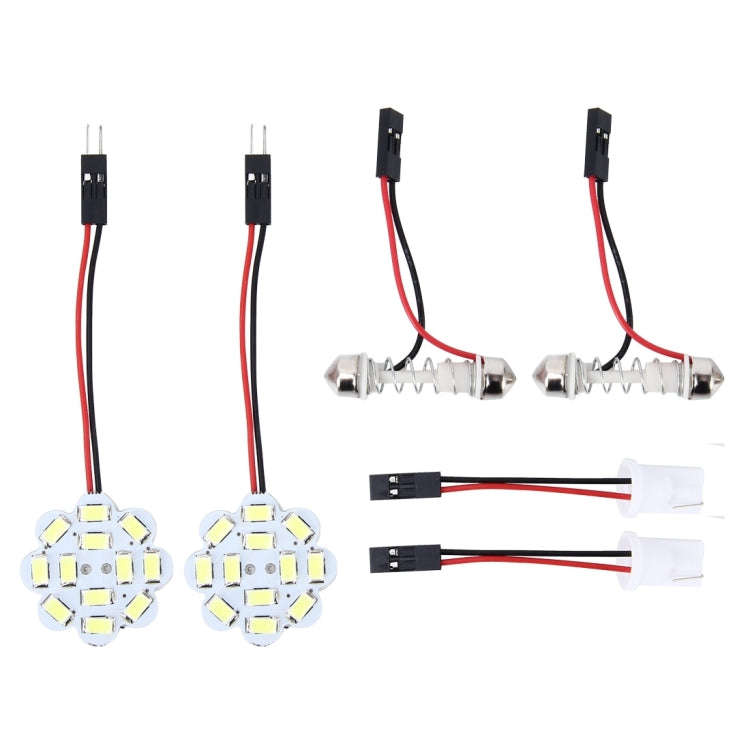 2 PCS 3W 200 LM 6000K Flower Shape Car Auto Interior Doom Reading Light with 12 SMD-5630 LED Lamp...