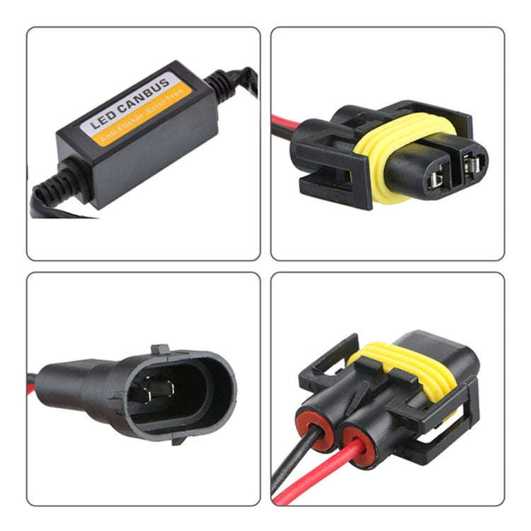 2 PCS H11/H8/H9/H16/5202 Car Auto LED Headlight Canbus Warning Error-free Decoder Adapter for DC ...