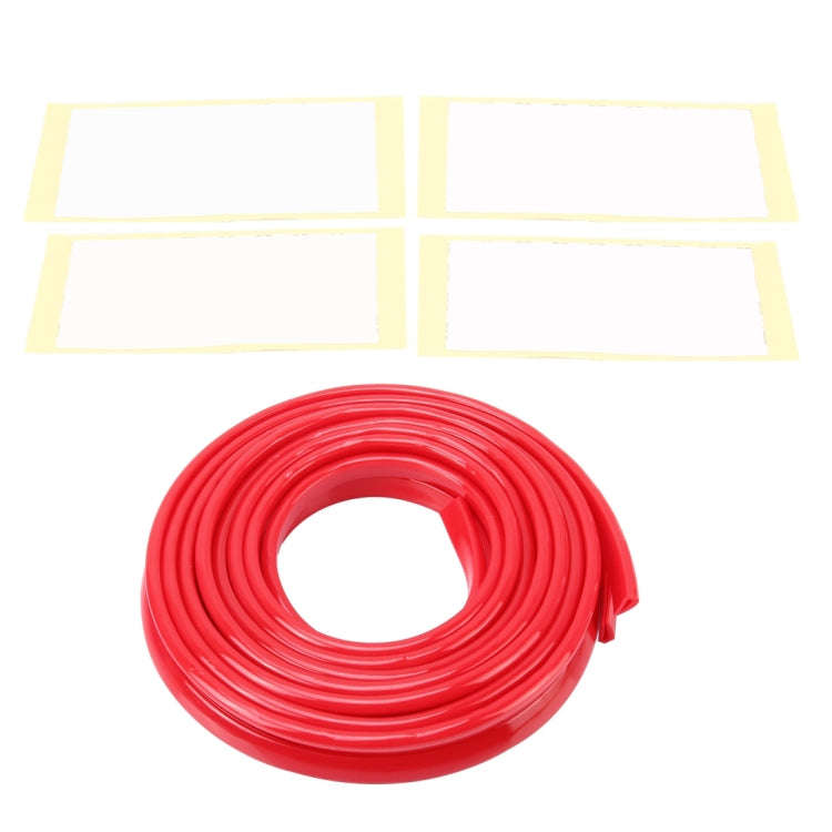 5.6m Car Decorative Strip Rubber Chrome Decoration Strip Door Seal Window Seal(Red)