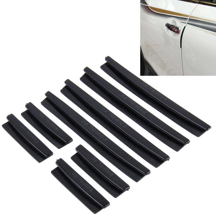FR JG-031 8 PCS Rubber Car Side Door Edge Protection Guards Cover Trims Stickers(Black)