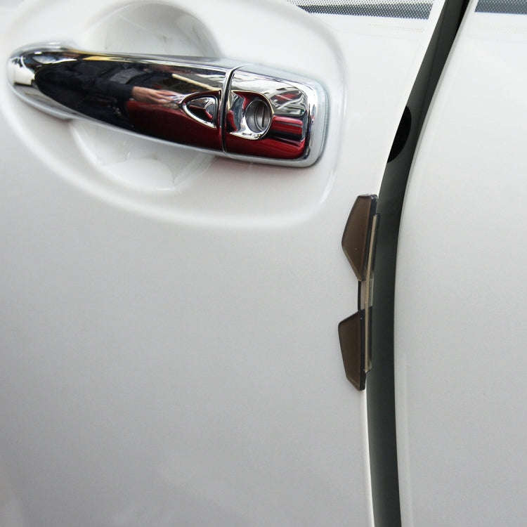 3R 3R-2107 4 PCS Rubber Car Side Door Edge Free Bending Protection Guards Cover Trims Stickers(Co...