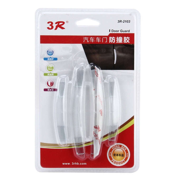 3R 3R-2103 4 PCS Rubber Car Side Door Edge Protection Guards Cover Trims Stickers(Transparent)