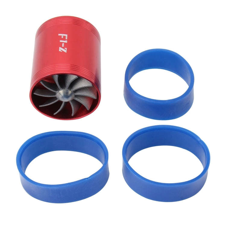 F1-Z Car Stainless Universal Supercharger Dual Double Turbine Air Intake Fuel Saver Turbo Turboin...
