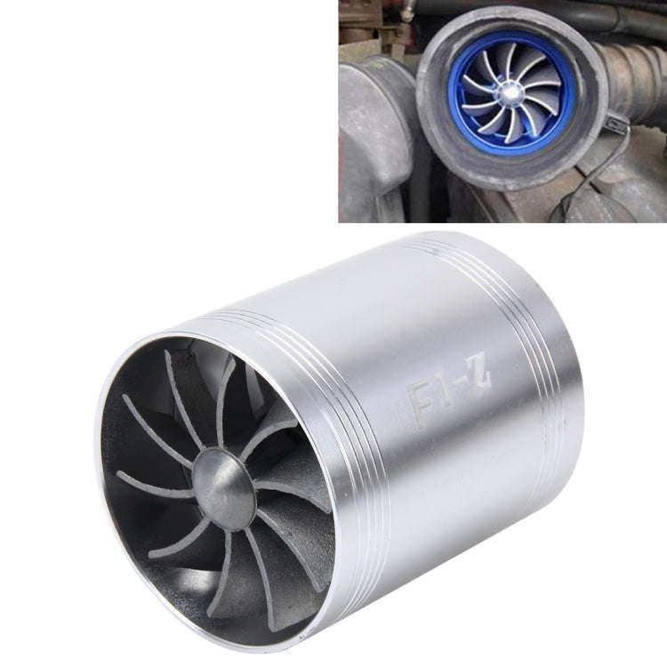 F1-Z Car Stainless Universal Supercharger Dual Double Turbine Air Intake Fuel Saver Turbo Turboin...
