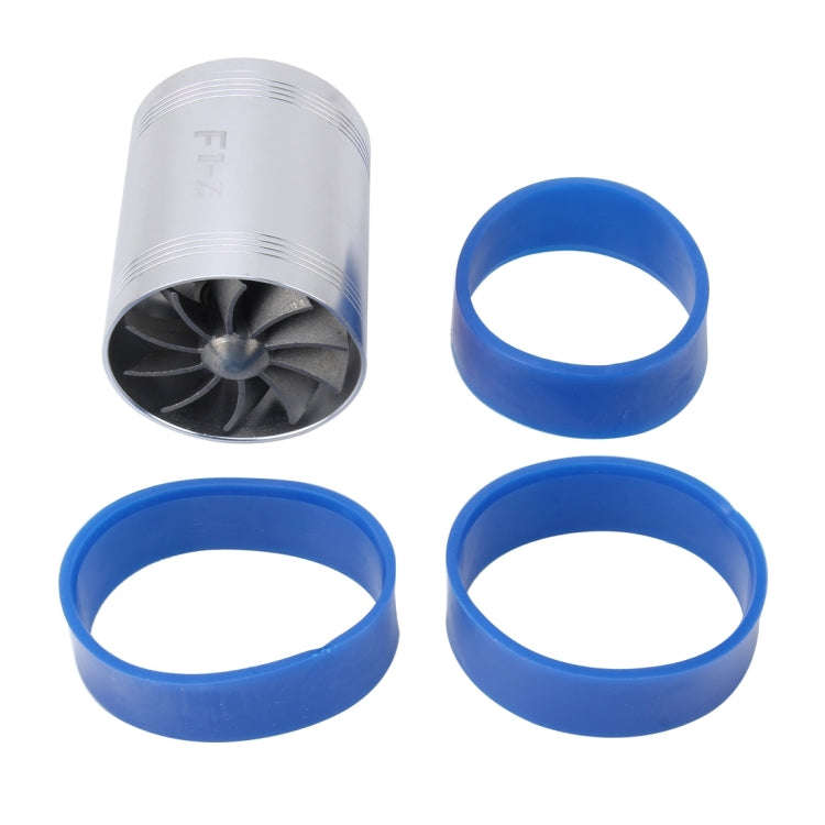 F1-Z Car Stainless Universal Supercharger Dual Double Turbine Air Intake Fuel Saver Turbo Turboin...