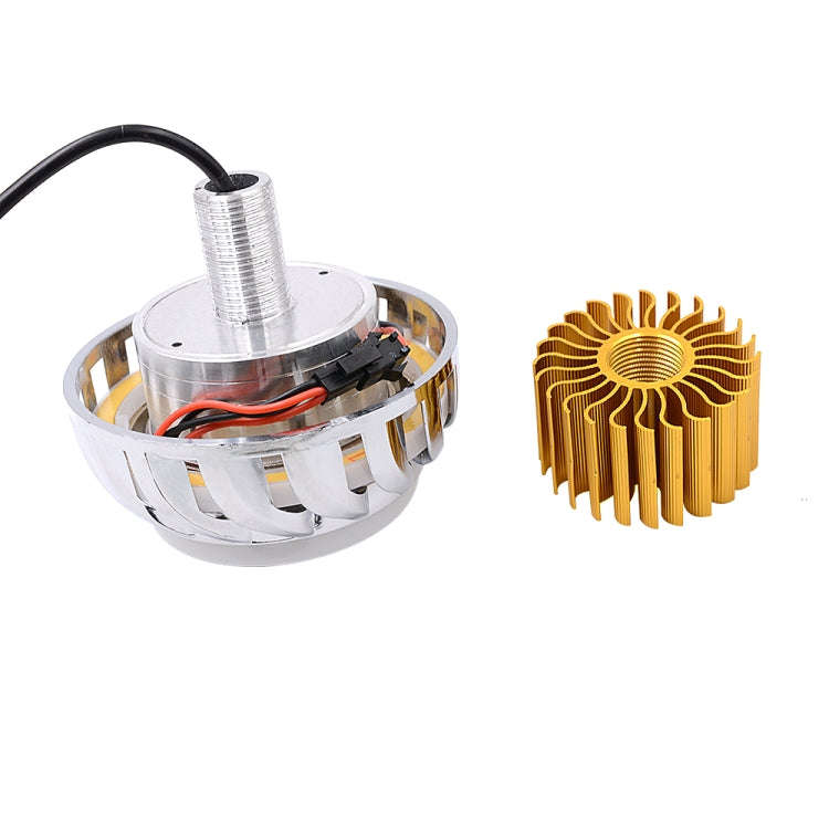 Motorcycle 30W DC 12V-85V LED Headlight Lens Built-in Whirlwind Double Aperture Angle Eyes + Devi...