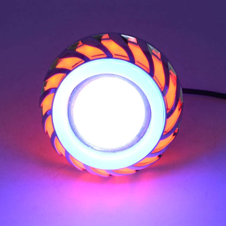 Motorcycle 30W DC 12V-85V LED Headlight Lens Built-in Whirlwind Double Aperture Angle Eyes + Devi...