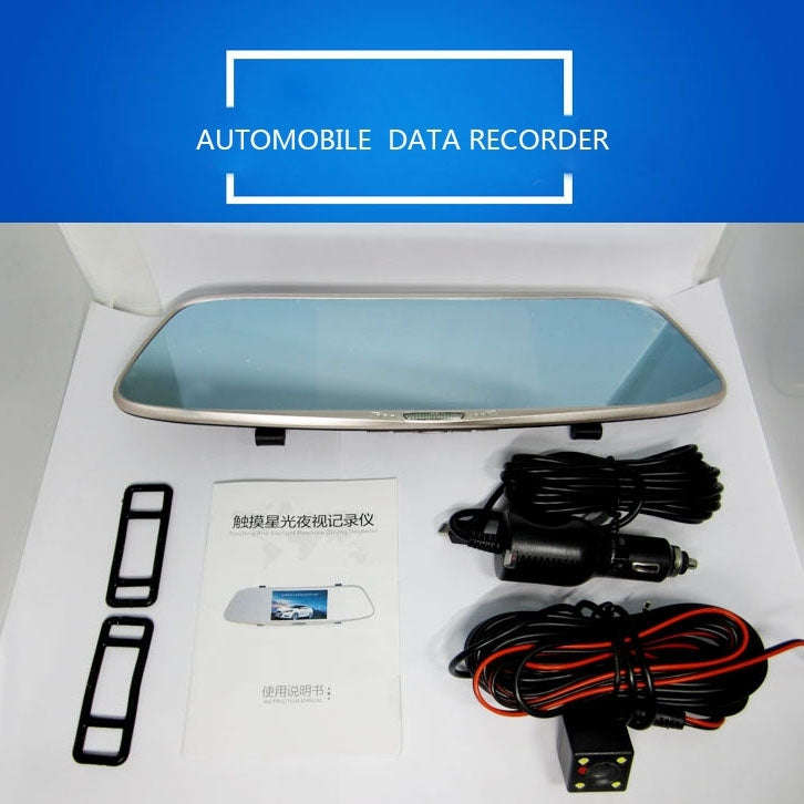 5 inch IPS Touch Screen Rear View Mirror Car Recorder with Dual Channel 720P Car Black Box, Separ...