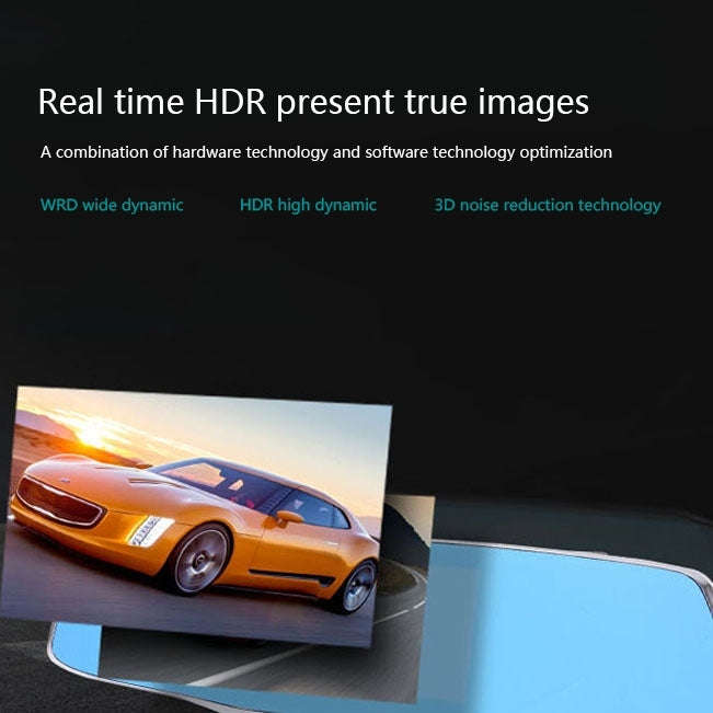 5 inch IPS Touch Screen Rear View Mirror Car Recorder with Dual Channel 720P Car Black Box, Separ...