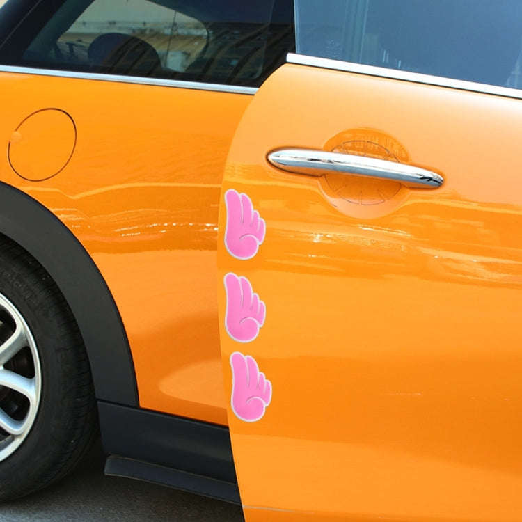 4 PCS Angel Wing Shape Cartoon Style PVC Car Auto Protection Anti-scratch Door Guard Decorative S...