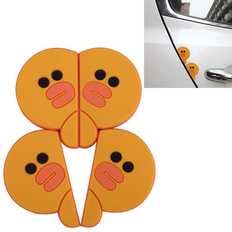 4 PCS Adoreable Duck Shape Cartoon Style PVC Car Auto Protection Anti-scratch Door Guard Decorati...