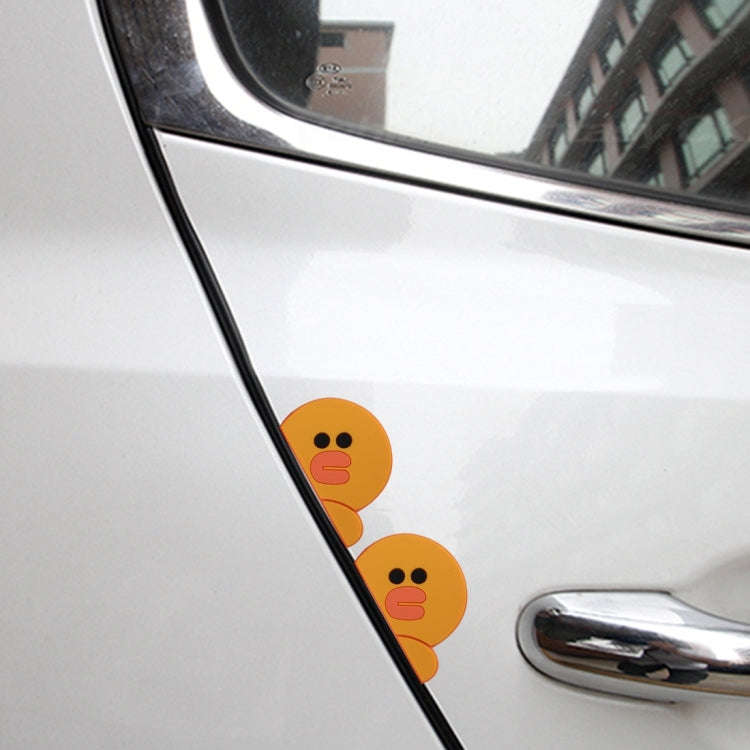 4 PCS Adoreable Duck Shape Cartoon Style PVC Car Auto Protection Anti-scratch Door Guard Decorati...