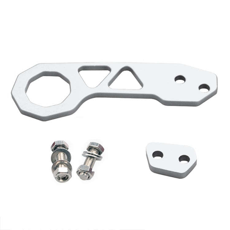 Aluminum Alloy Rear Tow Towing Hook Trailer Ring for Universal Car Auto with 2 x Screw Holes(Silver)