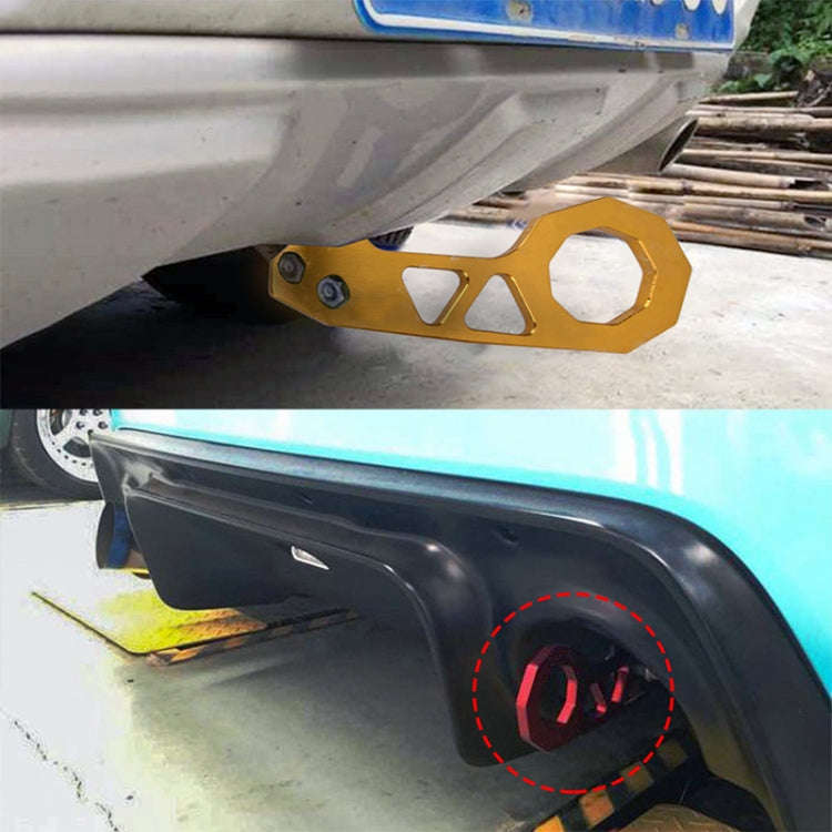 Aluminum Alloy Rear Tow Towing Hook Trailer Ring for Universal Car Auto with 2 x Screw Holes(Silver)