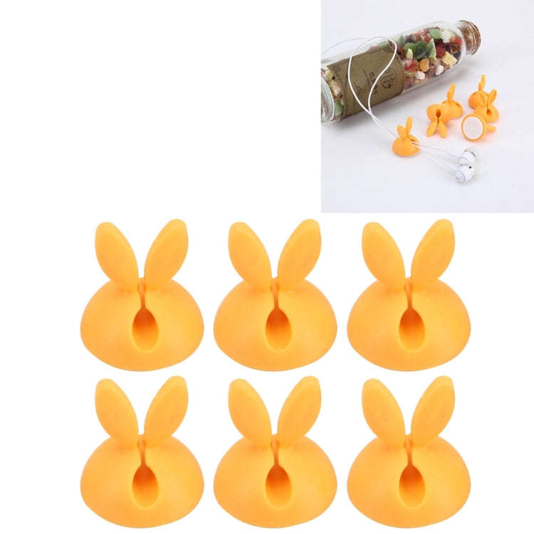 6 PCS CC-941 Rabbit Shape Single Hole Cable Clips Holder, Cable Management System and Cord Organi...