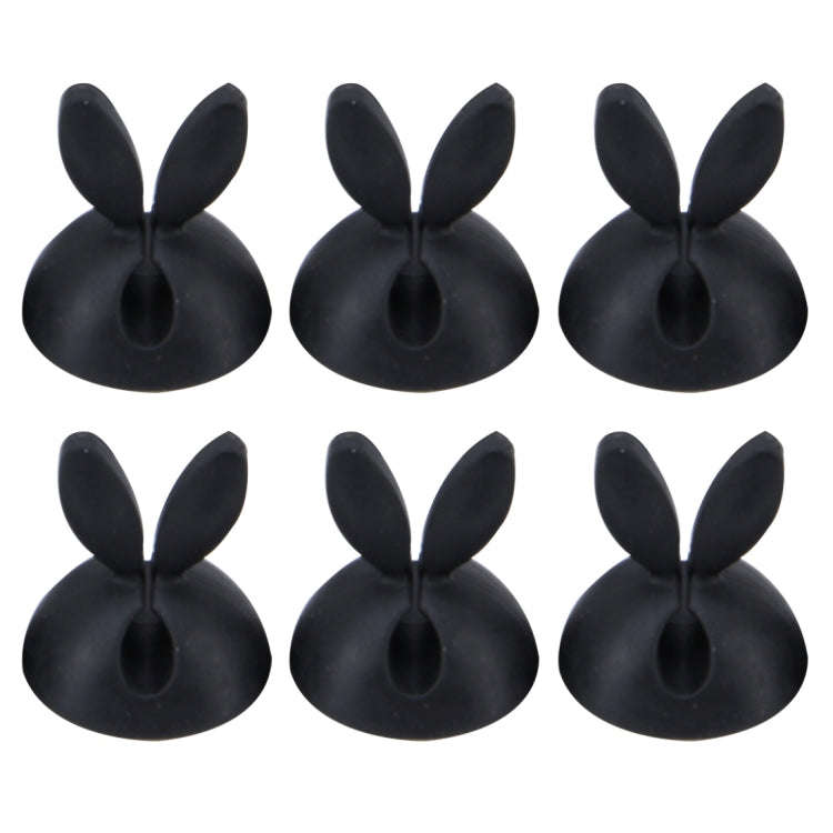 6 PCS CC-941 Rabbit Shape Single Hole Cable Clips Holder, Cable Management System and Cord Organi...