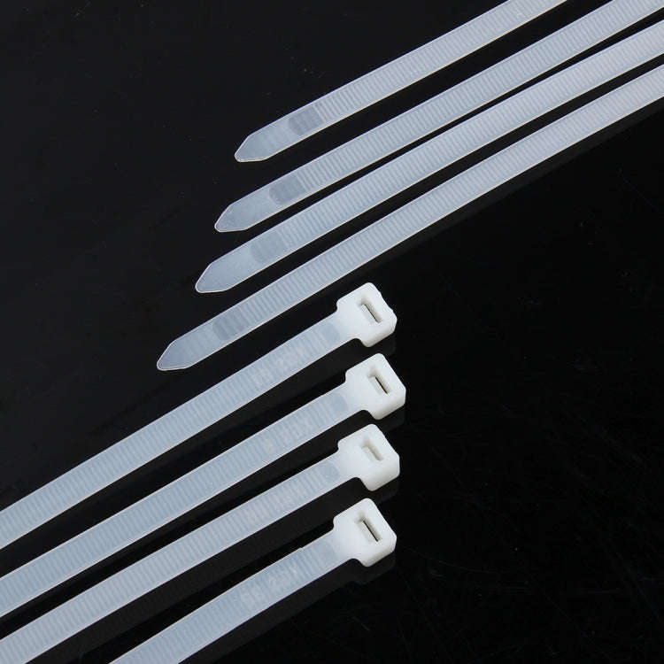 250 PCS 8mm*300mm Nylon Cable Ties(White)