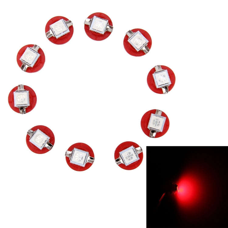 10 PCS 0.5W B8.5 Wedge Instrument Panel LED Light Dashboard Gauge Cluster Indicator Lamp Bulb(Red...